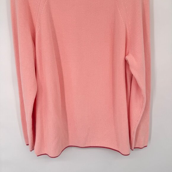 Talbots Womens Pink Ribbed Knit Sweater size XL Cotton Long Sleeve Crew Neck - Picture 4 of 12